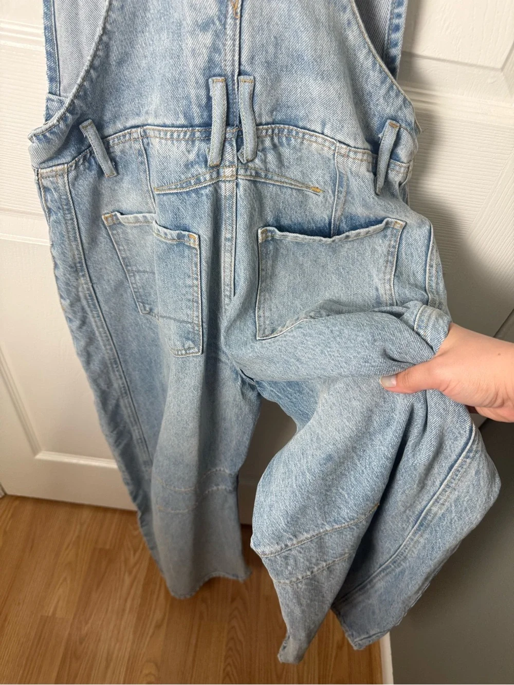 Free People We The Free Good Luck Barrel Overalls in Going Steady XS
